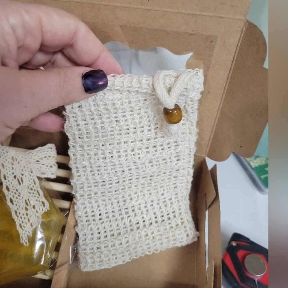 NATURAL SISAL WOVEN SOAP BAG EXFOLATING POUCH. please Bundle